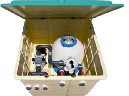 Casetas técnicas para la depuradora de la piscina