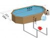piscina desmontable madera Macadamia ovalada GRE