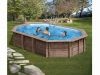 piscina desmontable madera Macadamia ovalada GRE
