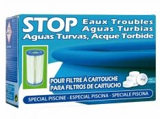 Stop aguas turbias para filtros de cartucho 102 g floculante piscina Gre