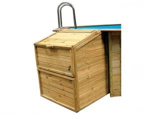 Caseta local técnico de madera Gre para depuradora de piscina