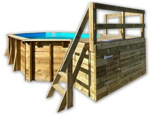 Plataforma de madera para piscina Safran 2 o Vasto Gre