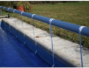 Elementos para unión de manta térmica piscina a enrollador