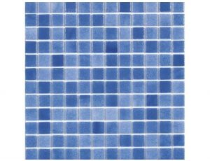 Gresite para piscina azul niebla textura antideslizante D7 25 x 25 mm