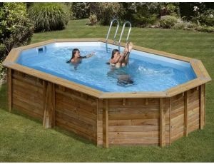 Piscina desmontable Gre Canelle 2 madera ovalada  5,51 x 3,51 x 1,19 m