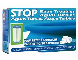 Stop aguas turbias para filtros de cartucho 102 g floculante piscina Gre