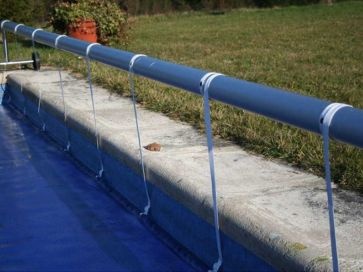 Elementos para unión de manta térmica piscina a enrollador