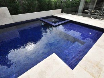 Gresite para piscinas Azul niebla oscuro Z17 50 x 50 mm