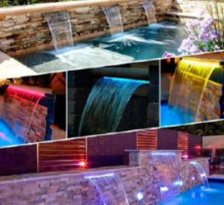 Cascada para piscina laminar Rubí Oasis Star en acero inoxidable 316L ...
