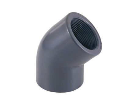 Codo 45º PVC mixto encolar y roscar para piscina Cepex