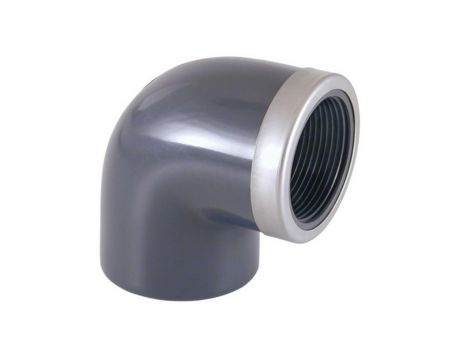 Codo 90º PVC reforzado mixto encolar y roscar para piscina Cepex