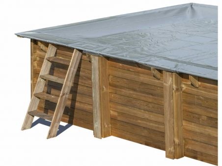 Cubierta de invierno rectangular Gre para piscinas de madera Sunbay
