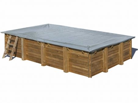 Cubierta de invierno rectangular Gre para piscinas de madera Sunbay