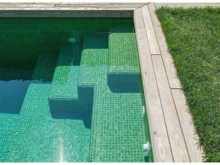 Gresite para piscinas verde y blanco niebla Z22 25 x 25 mm