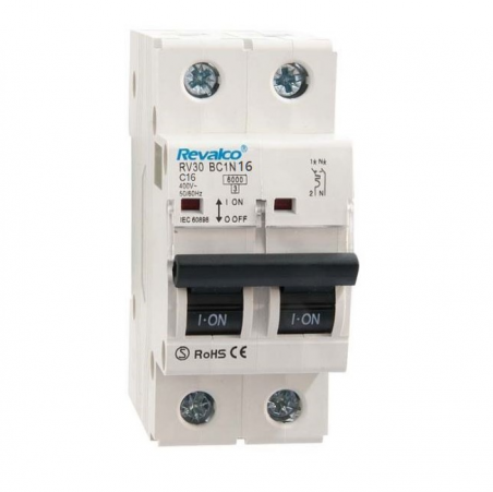 Interruptor magnetotermico 1P+N 16A C 6kA  Revalco