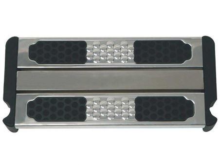 Peldaño doble de seguridad Flexinox en acero inoxidable Aisi 316L electropulido para escalera de piscina de fácil acceso
