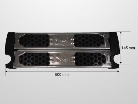 Peldaño doble de seguridad Flexinox para escalera de piscina en acero inoxidable Aisi 316L Electropulido