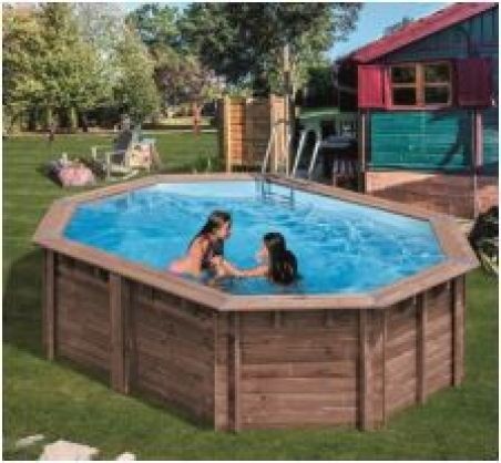 Piscina de madera Gre Bambu 2 ovalada 5,35 x 3,35 x 1,36 m