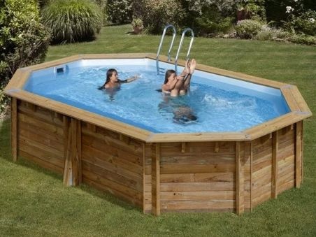 piscina desmontable madera Canelle ovalada GRE