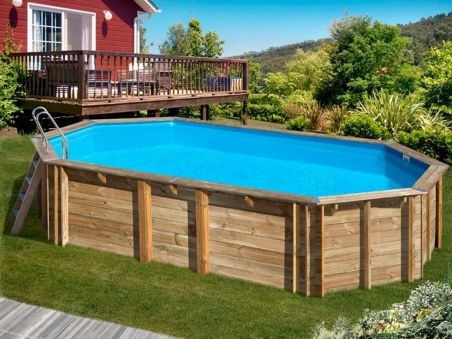piscina desmontable madera Evora Plus rectangular GRE