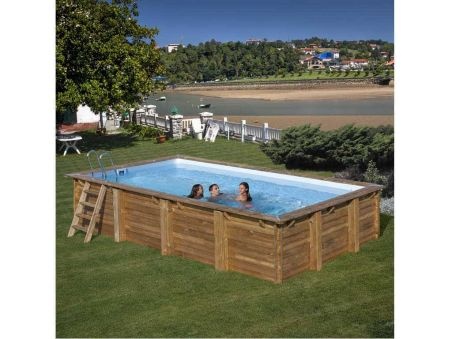 piscina desmontable madera Evora rectangular GRE