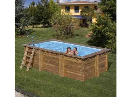 piscina desmontable madera Marbella 2 rectangular GRE