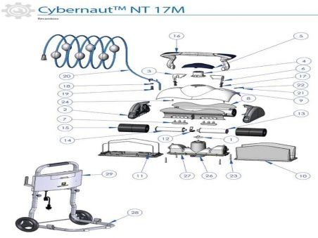 Recambios robot limpiafondos eléctrico Cybernaut NT Zodiac