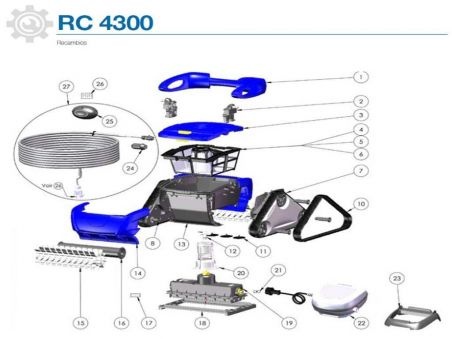 Recambios robot limpiafondos eléctrico RC 4300 Cyclonx Zodiac
