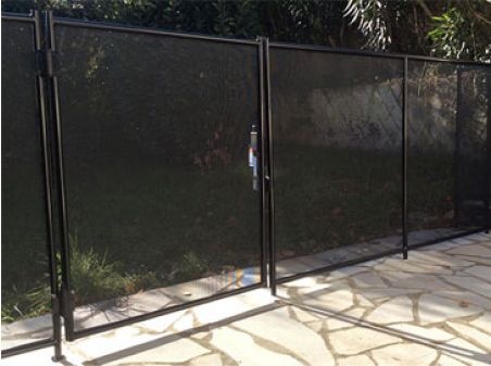 Vallas de seguridad para piscinas desmontable para niños con barra rígida o de pletina
